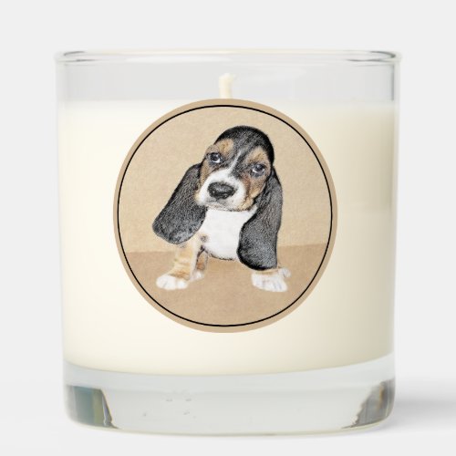 Basset Hound Puppy Painting _ Original Dog Art Scented Candle