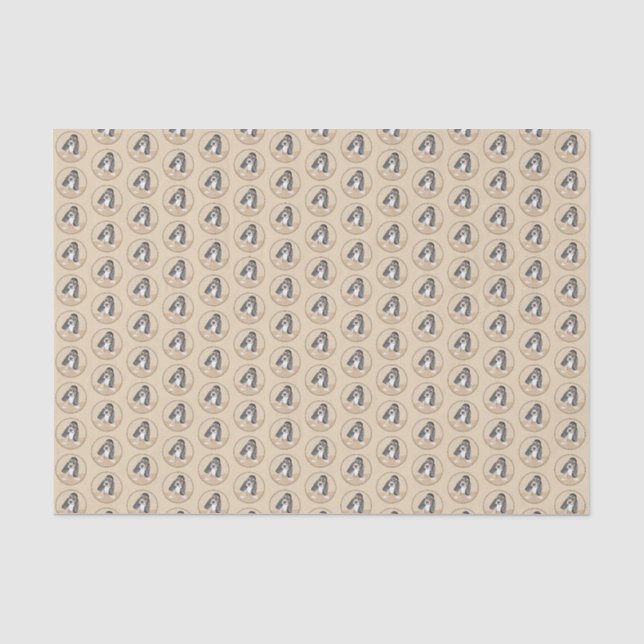 Basset Hound Puppy Painting - Original Dog Art Tissue Paper (Front)