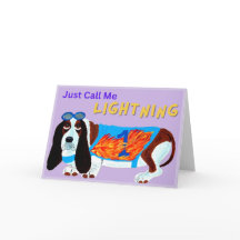 Basset Hound Racing Dog JUST CALL ME LIGHTNING!