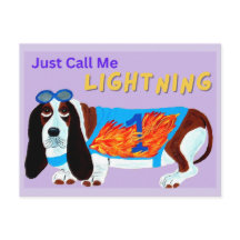 Basset Hound Racing Dog JUST CALL ME LIGHTNING!