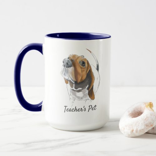 Basset Hound Realistic original Drawing Customized Mug