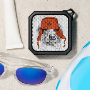Basset Hound Red Ushanka Hat Bluetooth Speaker