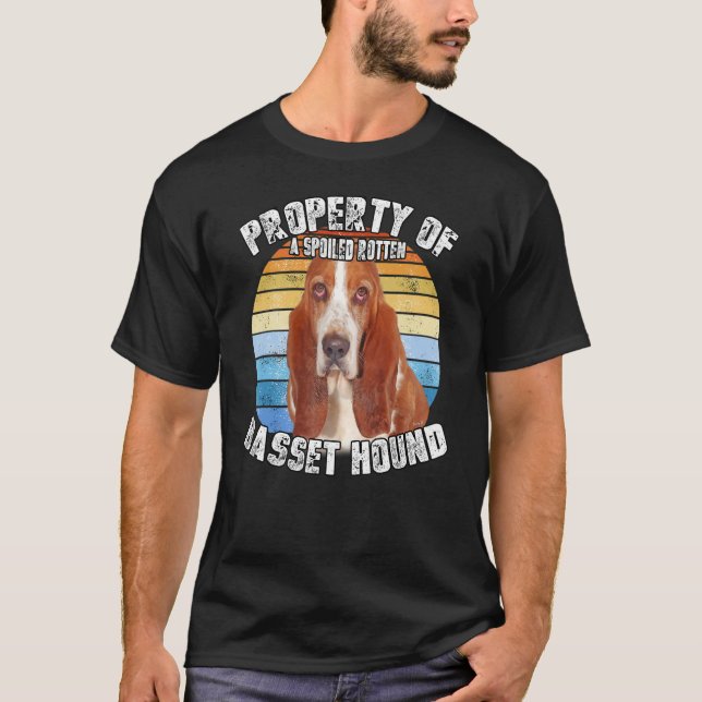 Basset Hound Retro Property Of T-Shirt (Front)