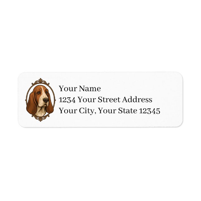 Basset Hound Return Address Labels (Front)