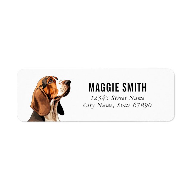Basset Hound Return Address Labels (Front)