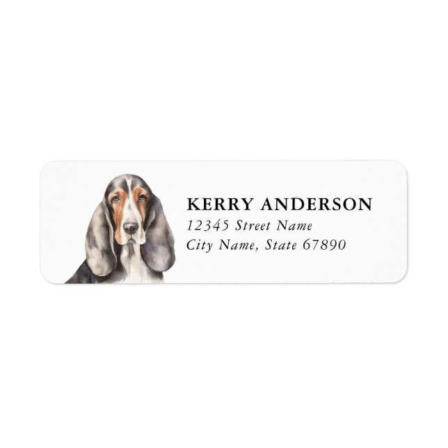 Basset Hound Return Address Labels (Front)