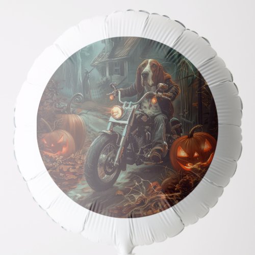 Basset Hound Riding Motorcycle Halloween Scary Balloon