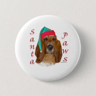 Basset Hound Santa Paws Button