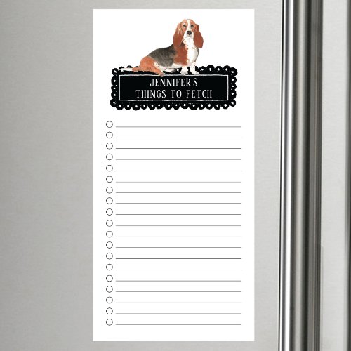 Basset Hound Shopping List Magnetic Notepad