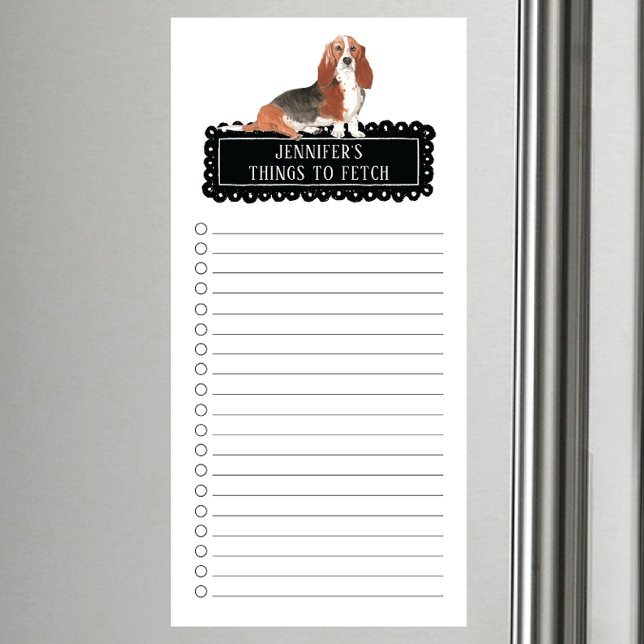 Basset Hound Shopping List Magnetic Notepad (Creator Uploaded)