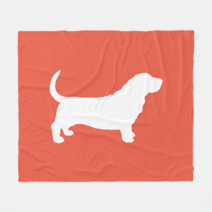 Basset Hound Silhouette Cozy Dog Lover Fleece Blanket