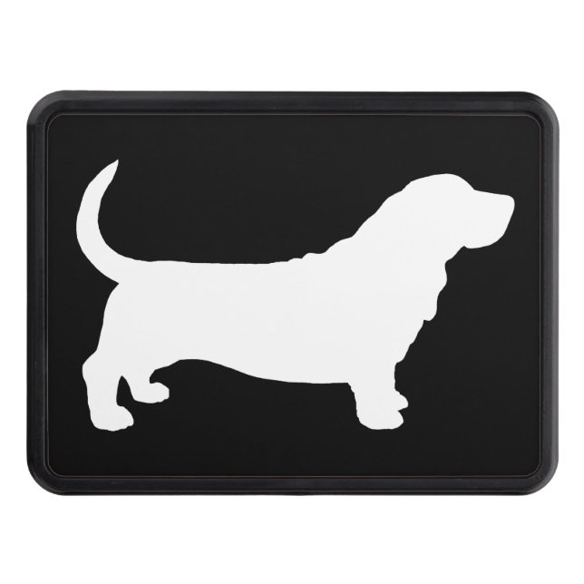 Basset Hound Silhouette Hitch Cover (Front)