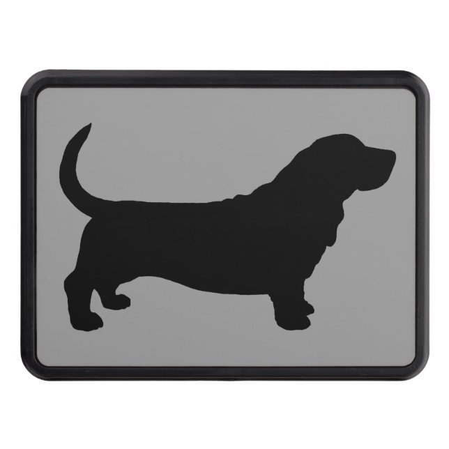 Basset Hound Silhouette Tow Hitch Cover (Front)
