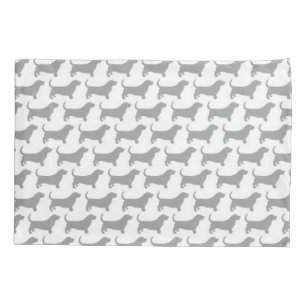 Basset Hound Silhouettes Pattern Pillowcase