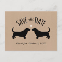 Basset Hound Silhouettes Wedding Save the Date
