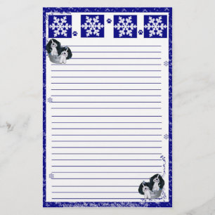Basset Hound Snow Flake Christmas Stationary Stationery