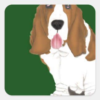 Basset Hound Square Sticker