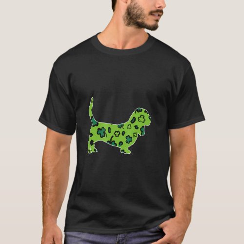 Basset Hound St Patricks Day Green Leopard Shamroc T_Shirt