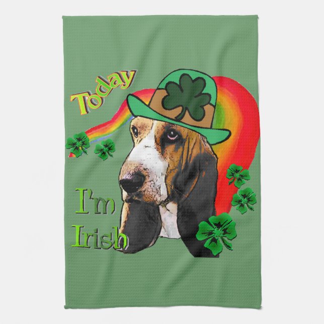 Basset Hound St Patricks Day Towel (Vertical)