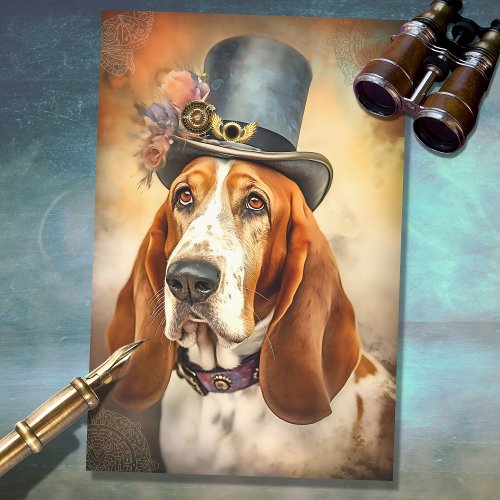 Basset Hound Steampunk 2 Decoupage Paper