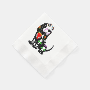 Basset Hound Sugar Skull Napkins