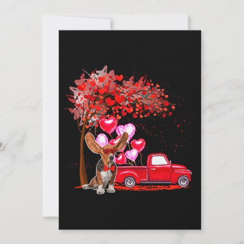 Basset Hound Sunglasses Hearts Tree Pickup Truck D Invitation