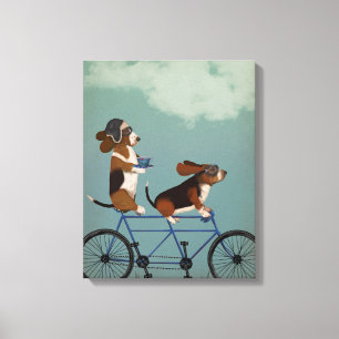 Basset Hound Tandem Canvas Print