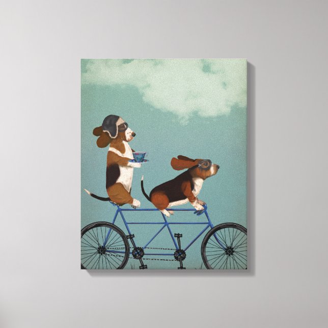 Basset Hound Tandem Canvas Print (Front)