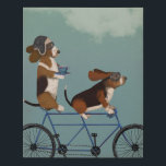 Basset Hound Tandem Faux Canvas Print<br><div class="desc">Basset Hound Tandem by Fabfunky. Features basset hounds riding a bicycle in a whimsical,  steampunk style. | 192024D</div>