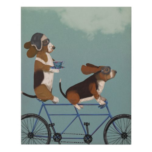 Basset Hound Tandem Faux Canvas Print