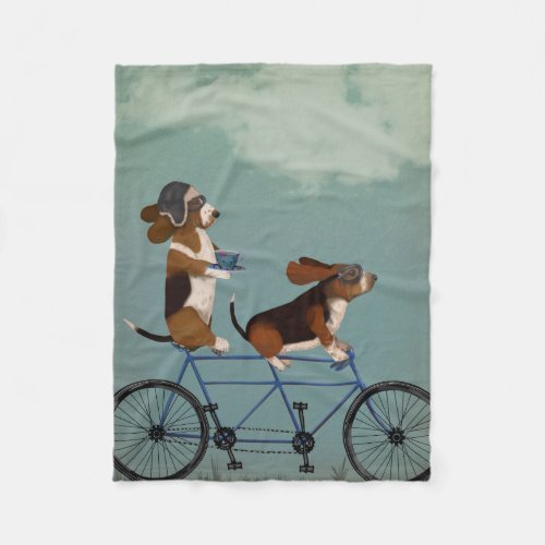 Basset Hound Tandem Fleece Blanket