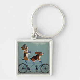 Basset Hound Tandem Keychain