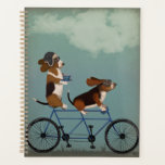 Basset Hound Tandem Planner<br><div class="desc">Basset Hound Tandem by Fabfunky. Features basset hounds riding a bicycle in a whimsical,  steampunk style. | 192024D</div>