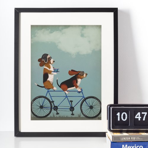 Basset Hound Tandem Poster