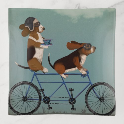 Basset Hound Tandem Trinket Tray