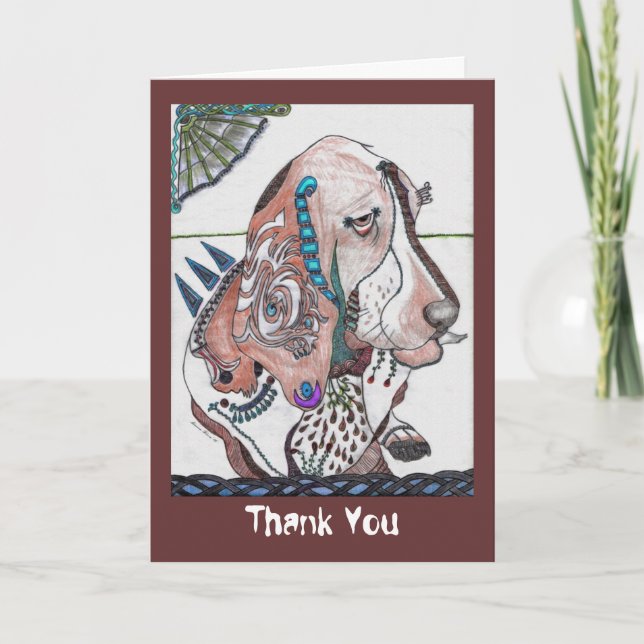 Basset Hound Thank You Card (Front)