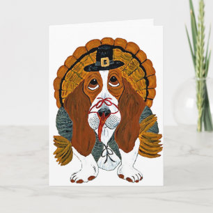 Basset Hound Thanksgiving Turkey Invitation