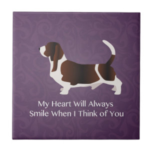 Basset Hound Thinking of You Design Ceramic Tile