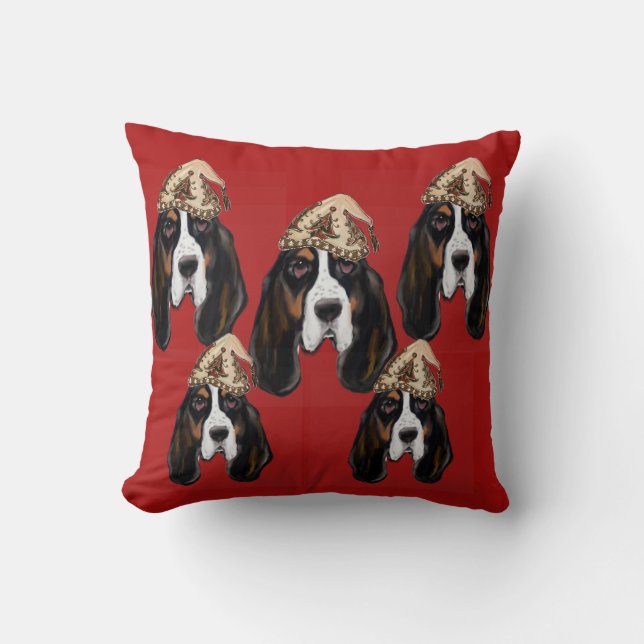 BASSET HOUND   THROW PILLOW (Front)
