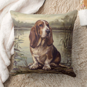 Basset Hound Throw Pillow