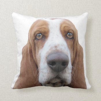 Basset Hound To Howl About Throw Pillow by WackemArt at Zazzle