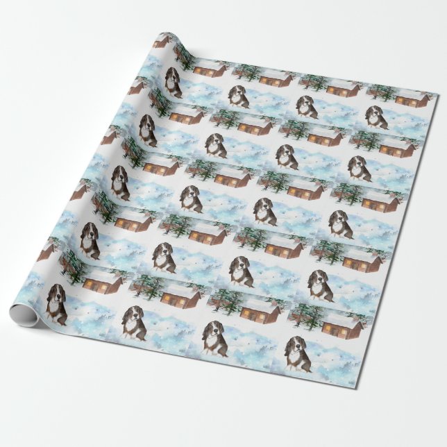 Basset Hound (Tri) Wrapping Paper (Unrolled)