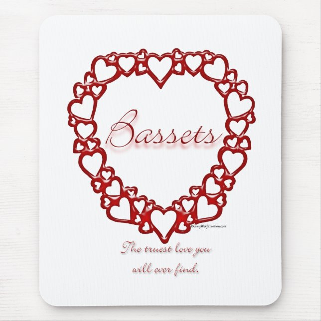 Basset Hound True Love Mouse Pad (Front)