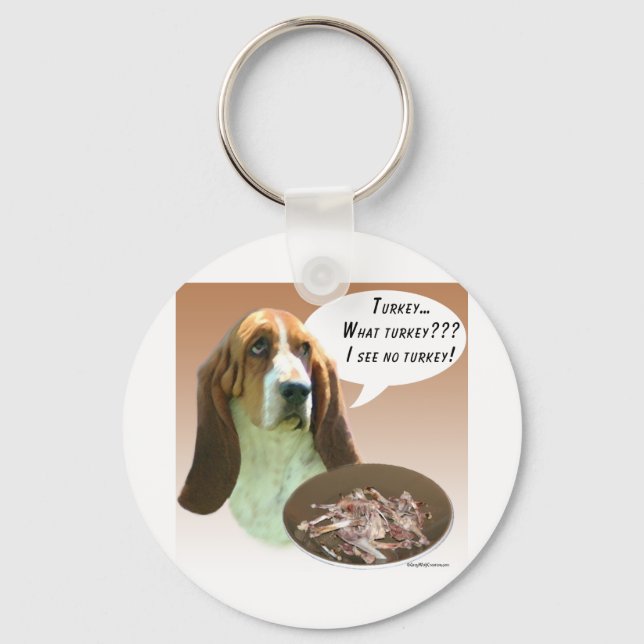 Basset Hound Turkey Keychain (Front)