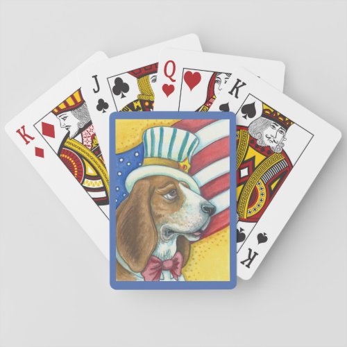 BASSET HOUND UNCLE SAM DOG BICYCLE PLAYING CARDS