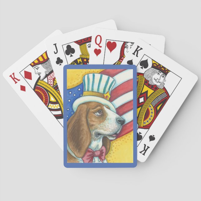 BASSET HOUND UNCLE SAM, DOG PLAYING CARDS (Back)