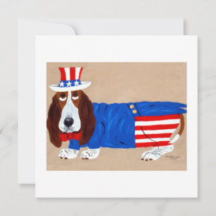 Basset Hound Uncle Sam Holiday Card