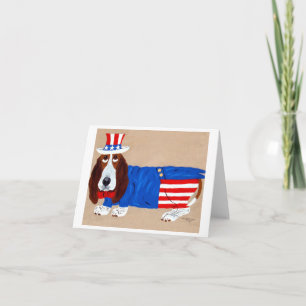 Basset Hound Uncle Sam Holiday Card