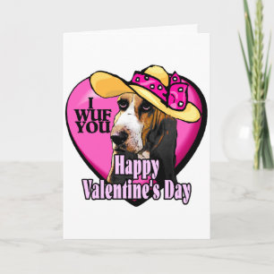 Basset Hound Valentines Day Gifts Holiday Card