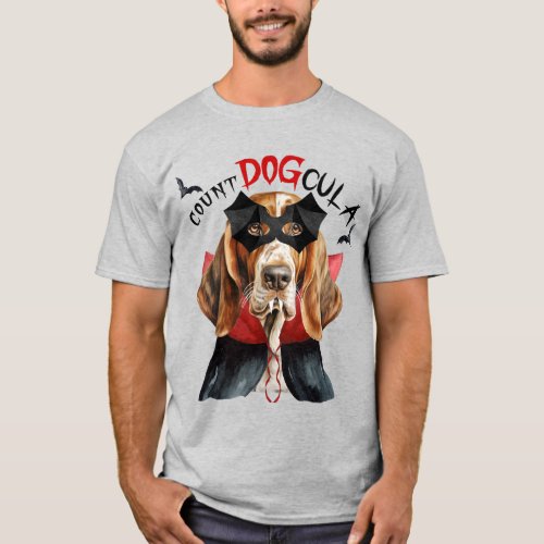 Basset Hound Vampire Dog Funny Halloween T_Shirt